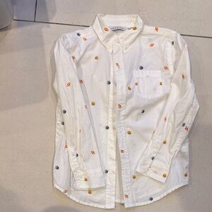 Janie and Jack White Shirt with Multicolor Embroidery
